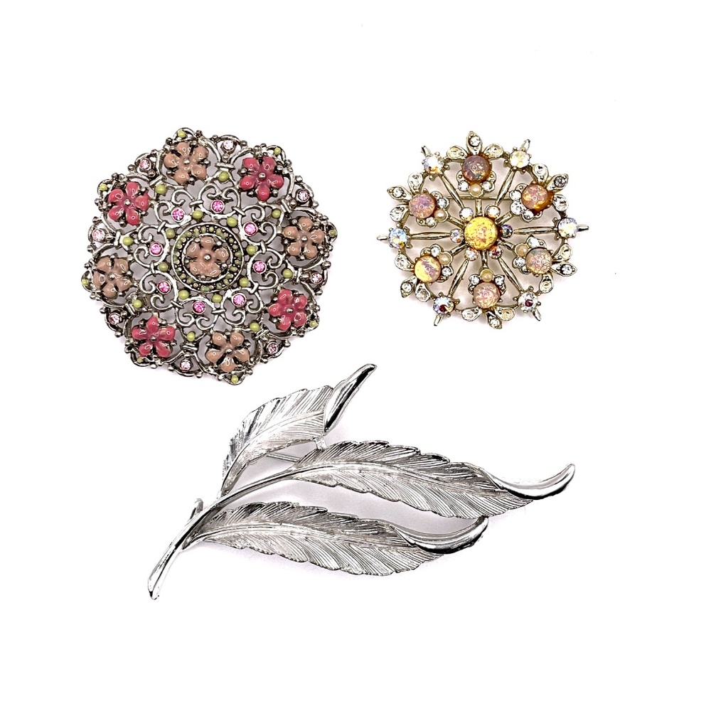 Vintage Signed Brooch Lot of 3 Monet Lisner Pegasus Coro